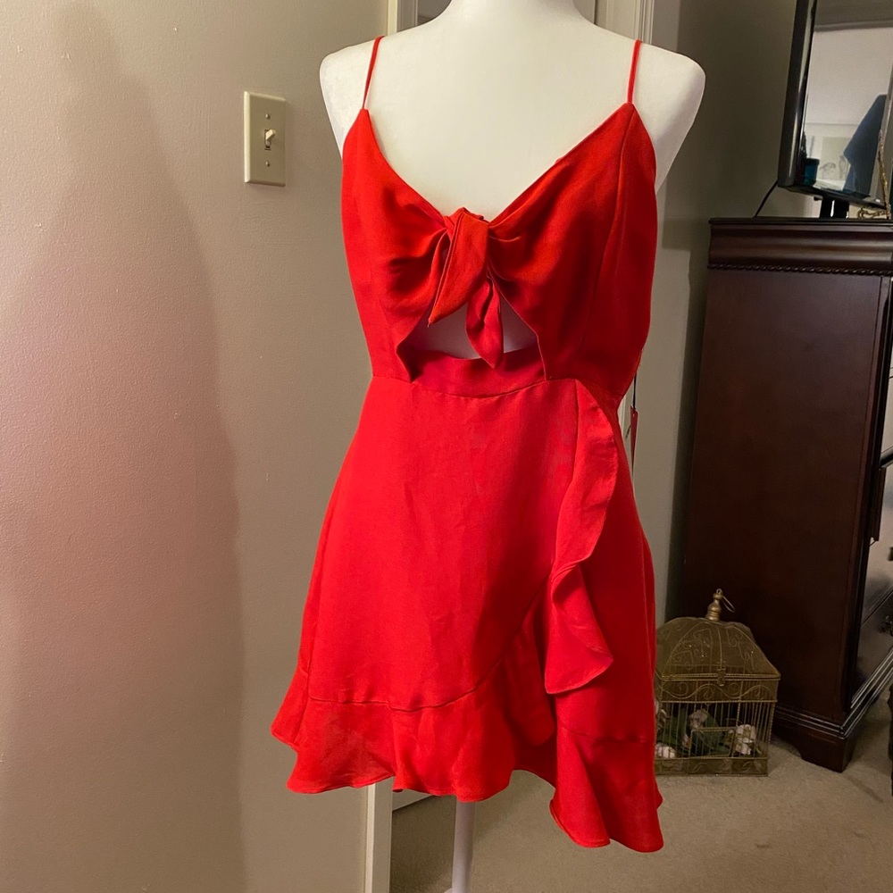 Bright red mini/ sundress.